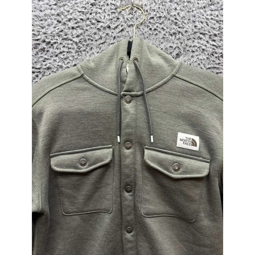 The North Face Sherpa Patrol Snap-Up‎ Fleece-Lined Hoodie Green Mens Size S